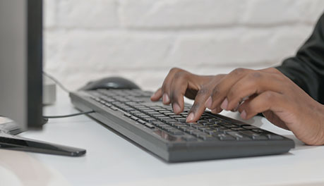 hands typing